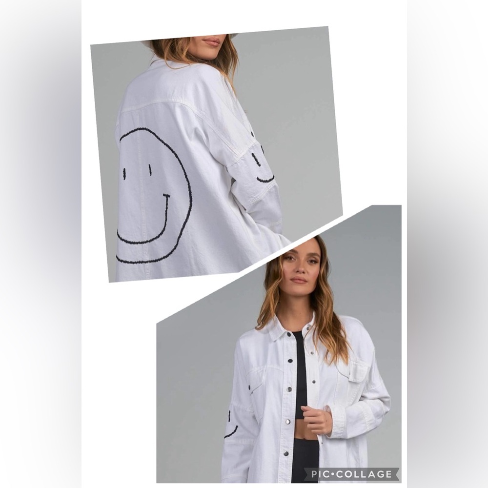 DEVAN Smiley Face /button up shirt jacket M